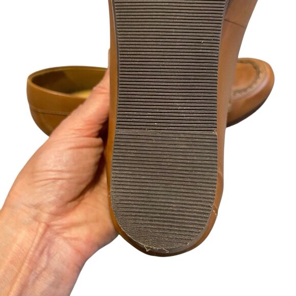 LL Bean Wedge Loafer Women 9M Brown Leather Round Toe Comfort Office Wear Casual - Picture 8 of 11